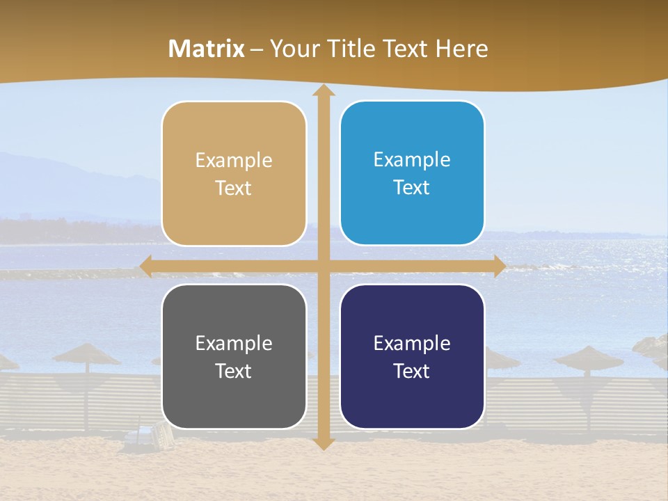 Sunbathe Malaga Umbrellas PowerPoint Template