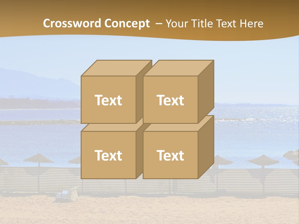 Sunbathe Malaga Umbrellas PowerPoint Template