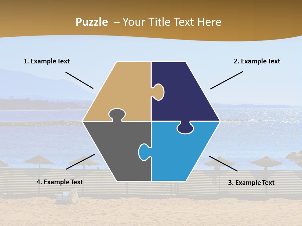 Sunbathe Malaga Umbrellas PowerPoint Template