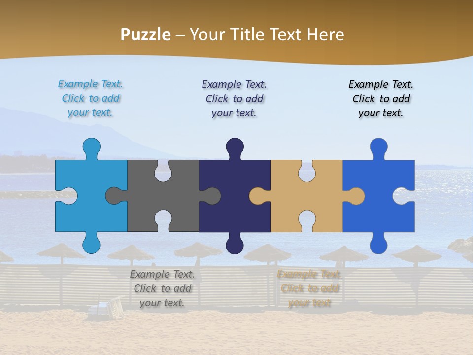 Sunbathe Malaga Umbrellas PowerPoint Template