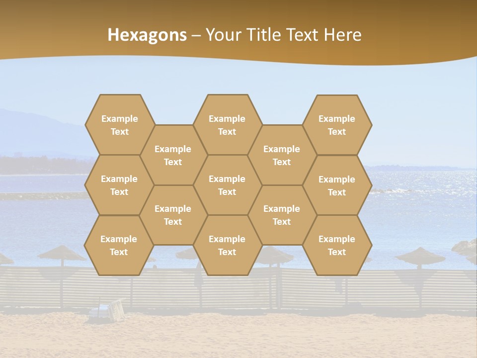 Sunbathe Malaga Umbrellas PowerPoint Template