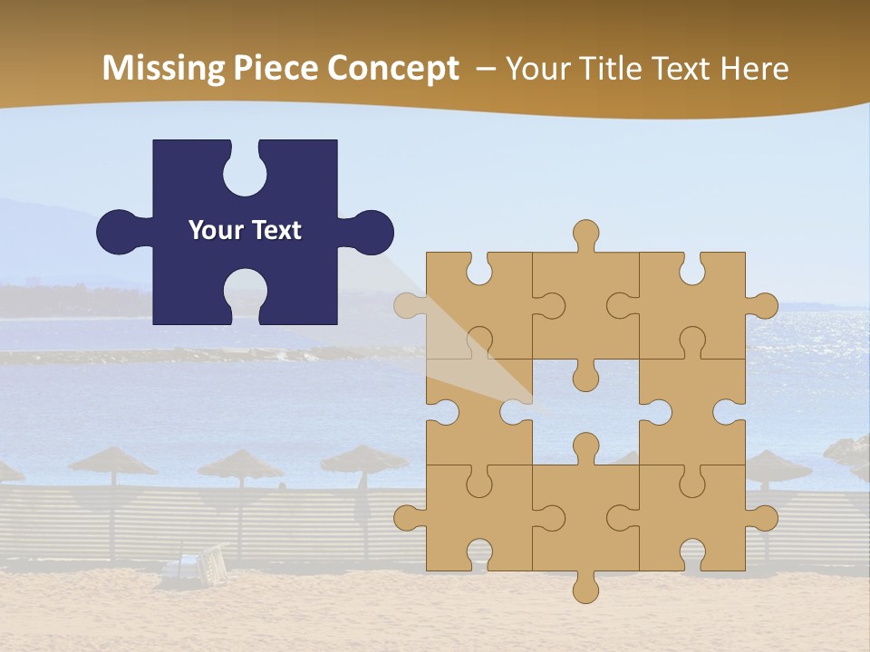 Sunbathe Malaga Umbrellas PowerPoint Template