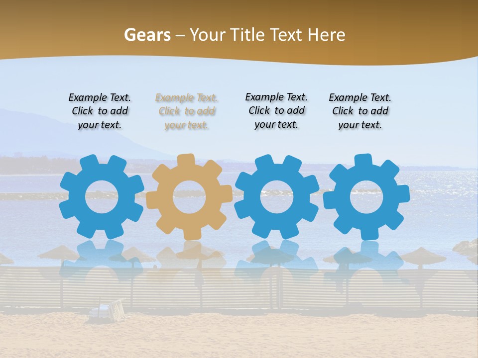 Sunbathe Malaga Umbrellas PowerPoint Template