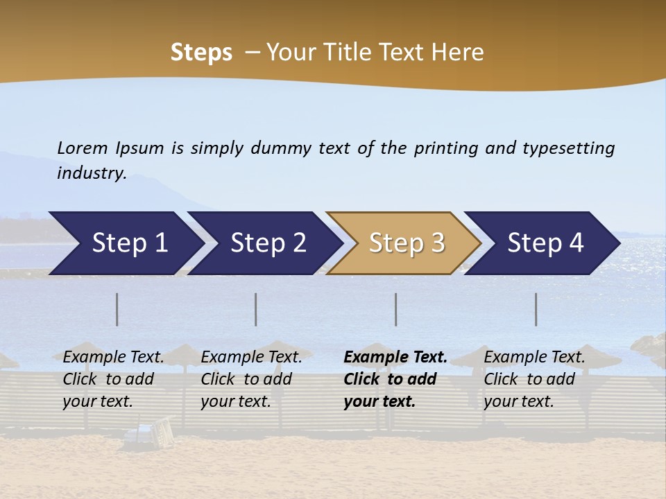 Sunbathe Malaga Umbrellas PowerPoint Template