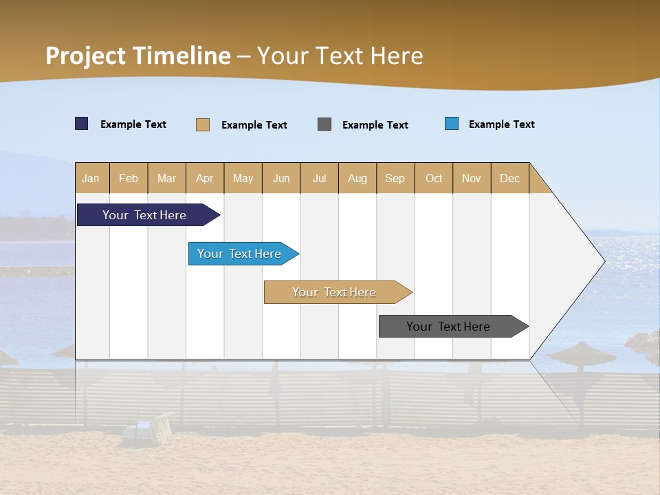 Sunbathe Malaga Umbrellas PowerPoint Template