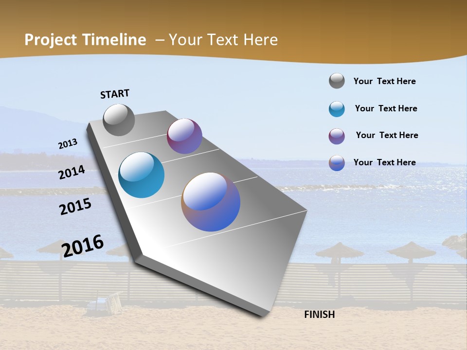 Sunbathe Malaga Umbrellas PowerPoint Template