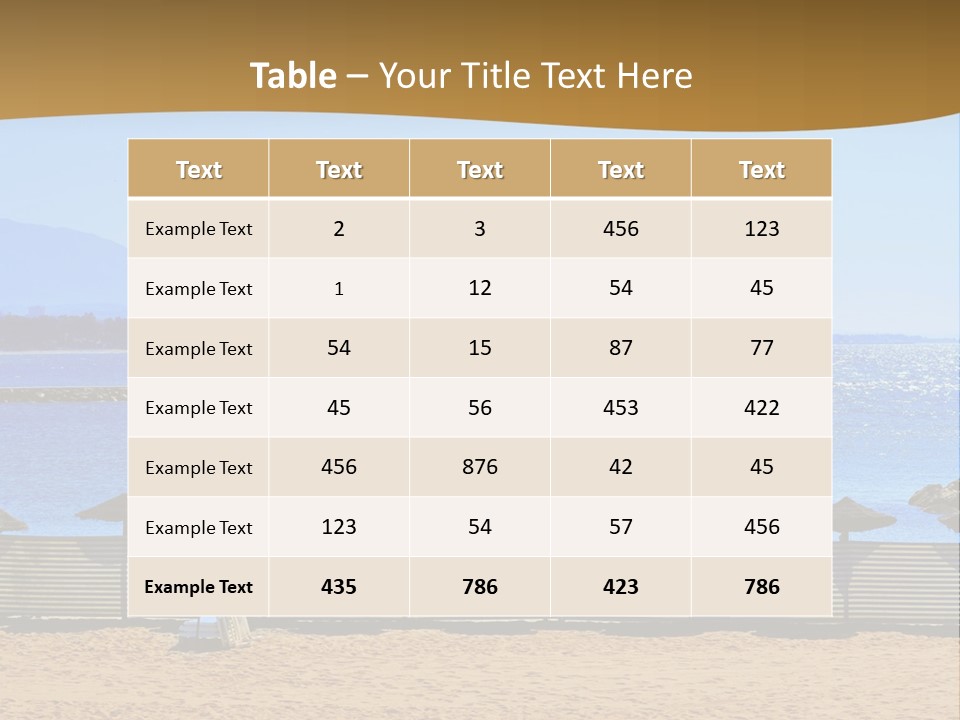 Sunbathe Malaga Umbrellas PowerPoint Template