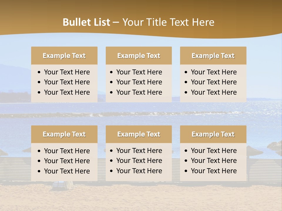 Sunbathe Malaga Umbrellas PowerPoint Template