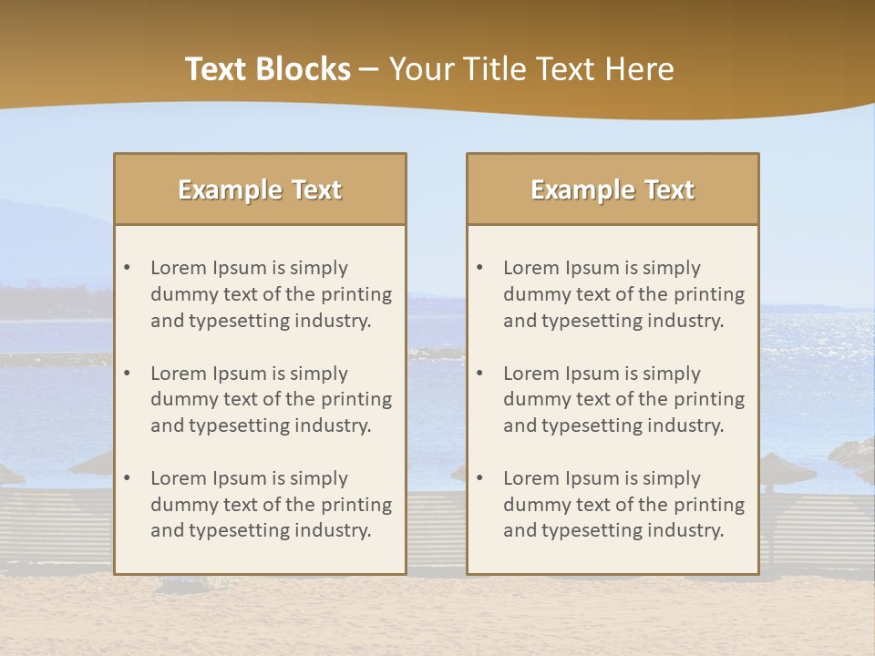 Sunbathe Malaga Umbrellas PowerPoint Template