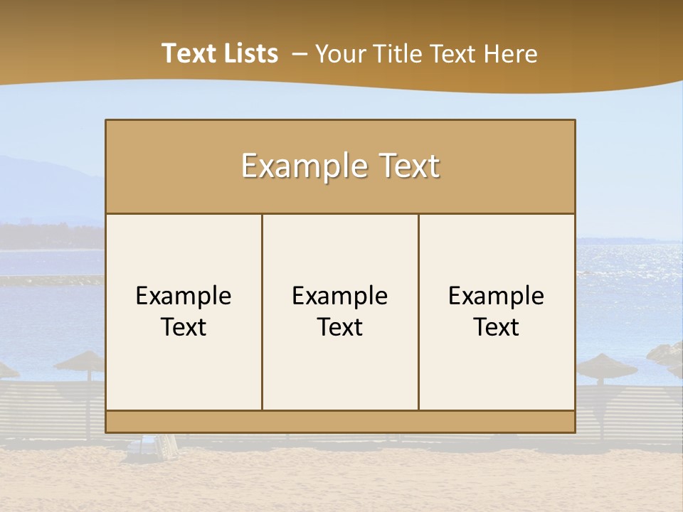 Sunbathe Malaga Umbrellas PowerPoint Template
