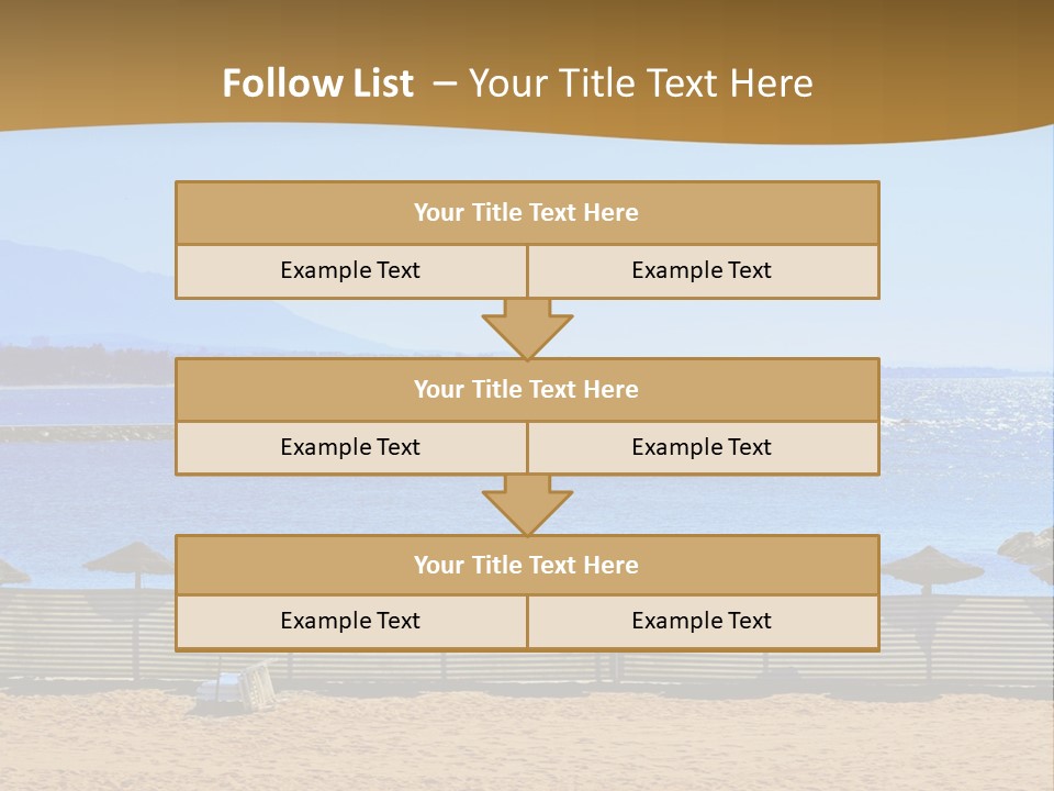 Sunbathe Malaga Umbrellas PowerPoint Template