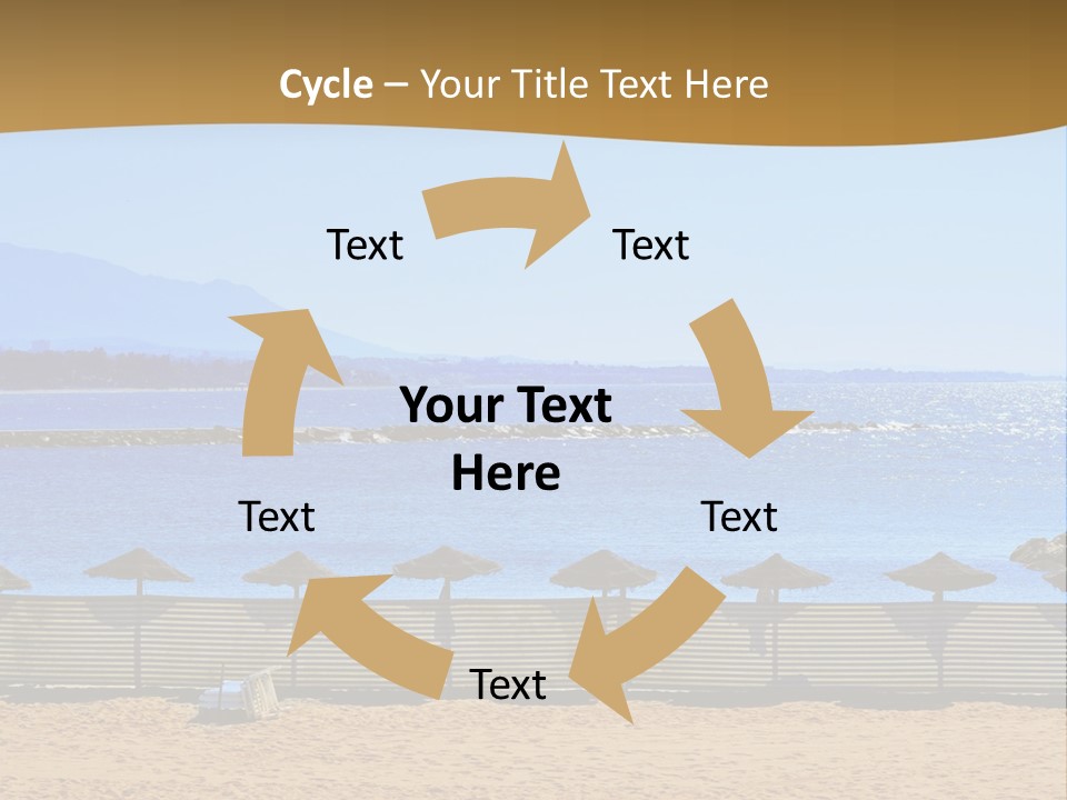 Sunbathe Malaga Umbrellas PowerPoint Template