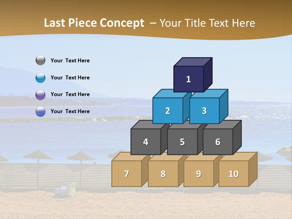 Sunbathe Malaga Umbrellas PowerPoint Template