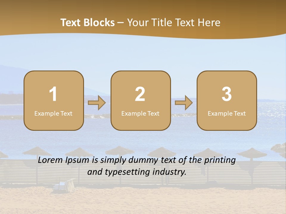 Sunbathe Malaga Umbrellas PowerPoint Template