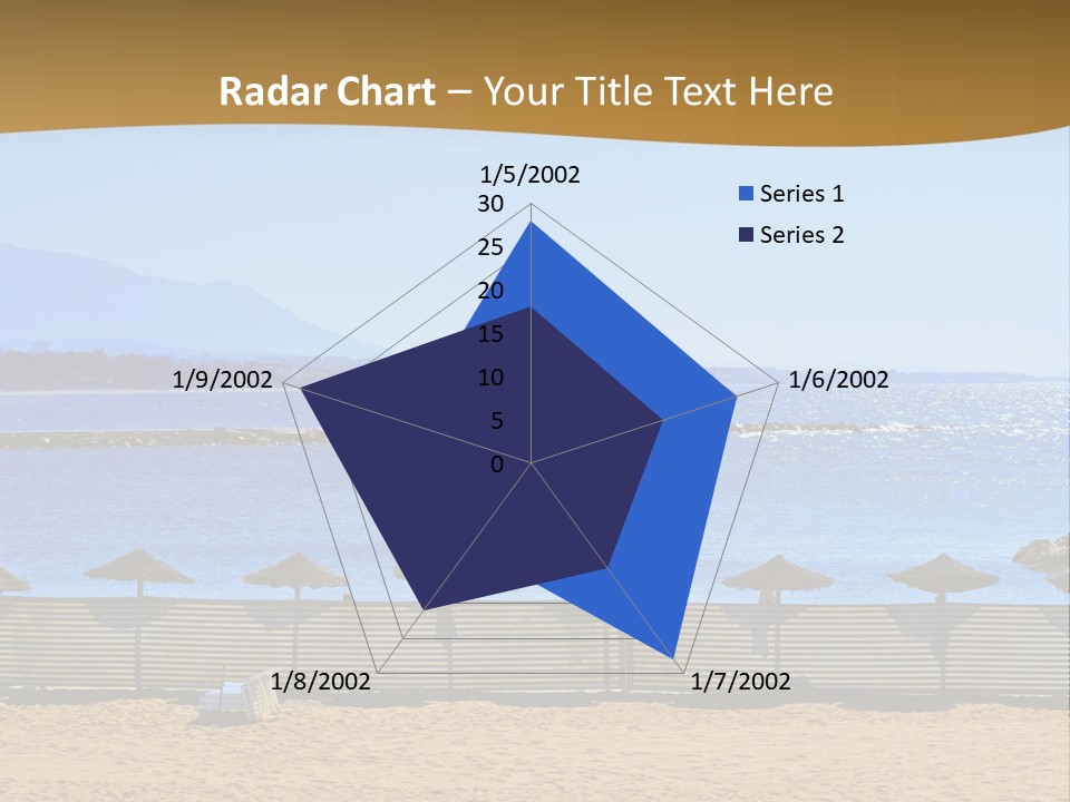 Sunbathe Malaga Umbrellas PowerPoint Template