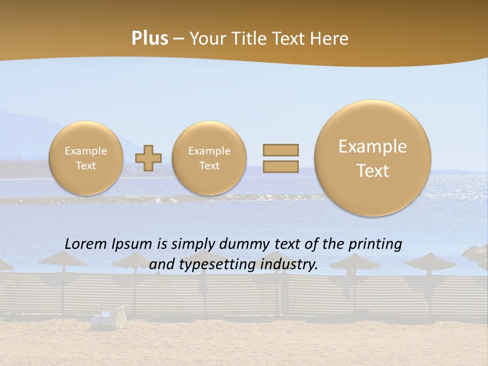 Sunbathe Malaga Umbrellas PowerPoint Template
