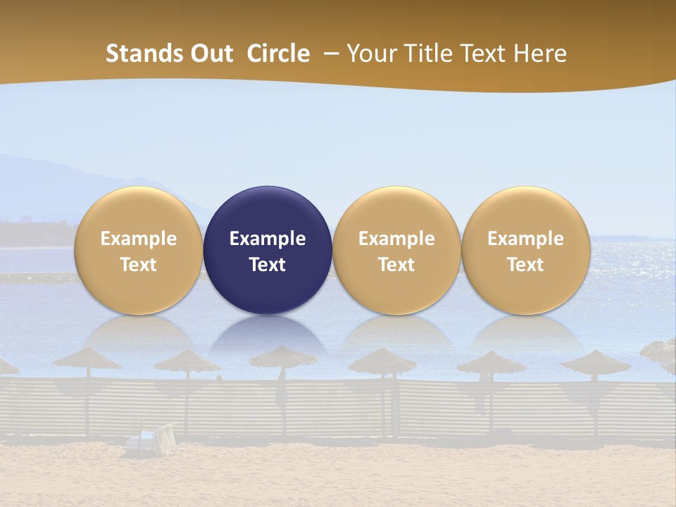 Sunbathe Malaga Umbrellas PowerPoint Template