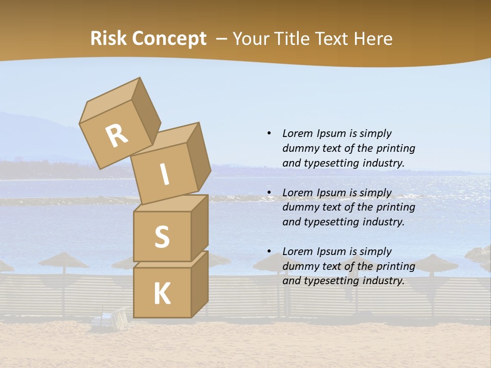 Sunbathe Malaga Umbrellas PowerPoint Template