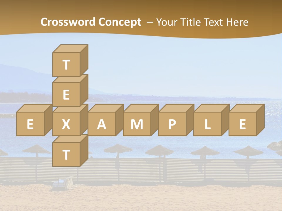 Sunbathe Malaga Umbrellas PowerPoint Template