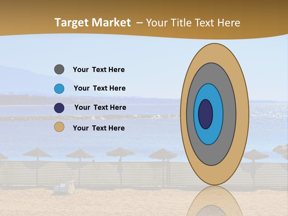 Sunbathe Malaga Umbrellas PowerPoint Template