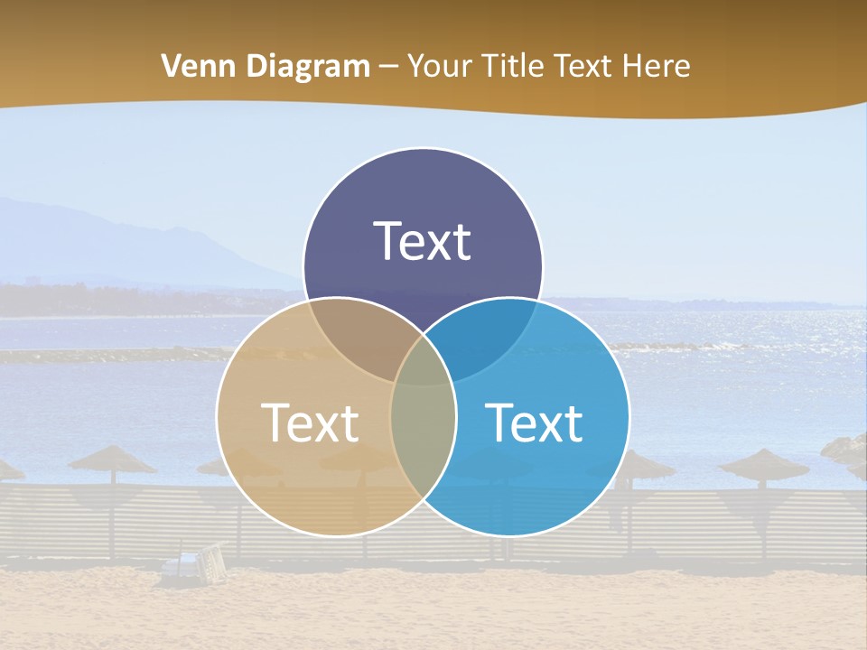 Sunbathe Malaga Umbrellas PowerPoint Template