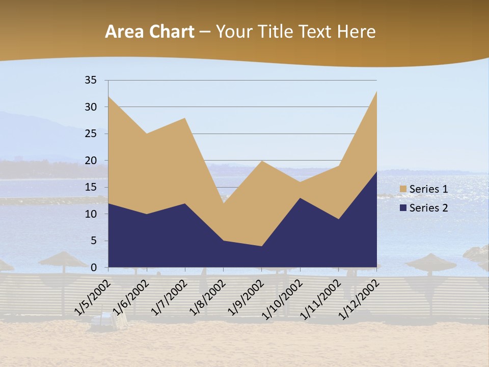 Sunbathe Malaga Umbrellas PowerPoint Template
