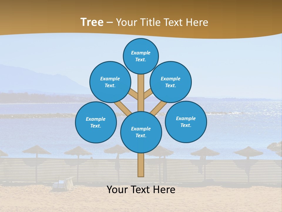 Sunbathe Malaga Umbrellas PowerPoint Template