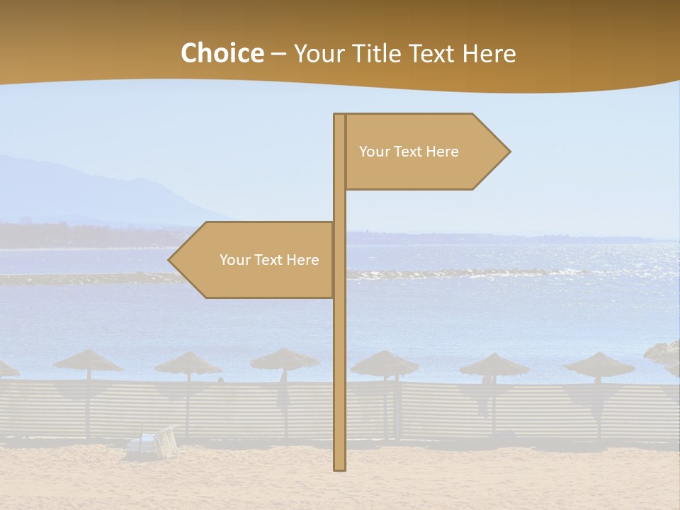 Sunbathe Malaga Umbrellas PowerPoint Template