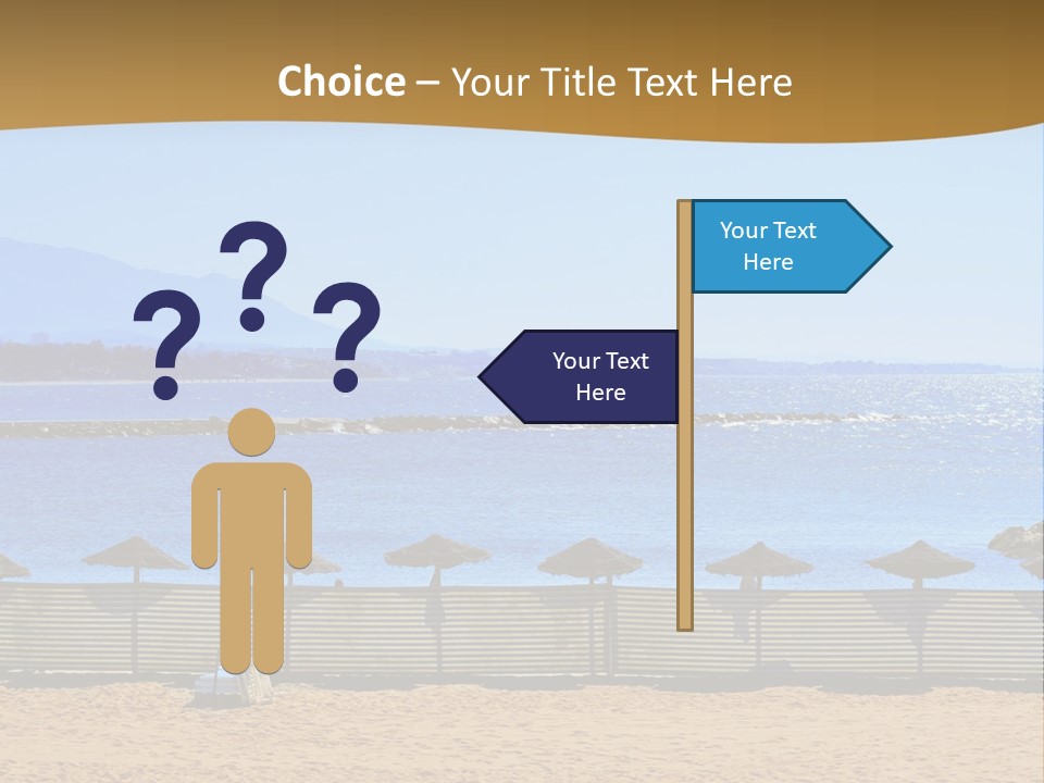 Sunbathe Malaga Umbrellas PowerPoint Template