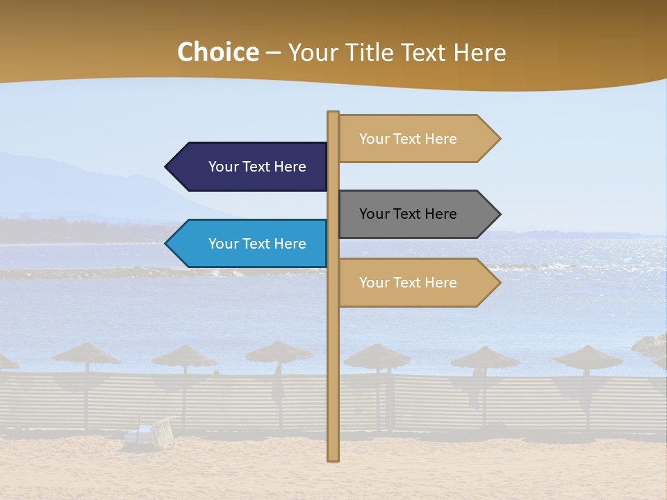 Sunbathe Malaga Umbrellas PowerPoint Template