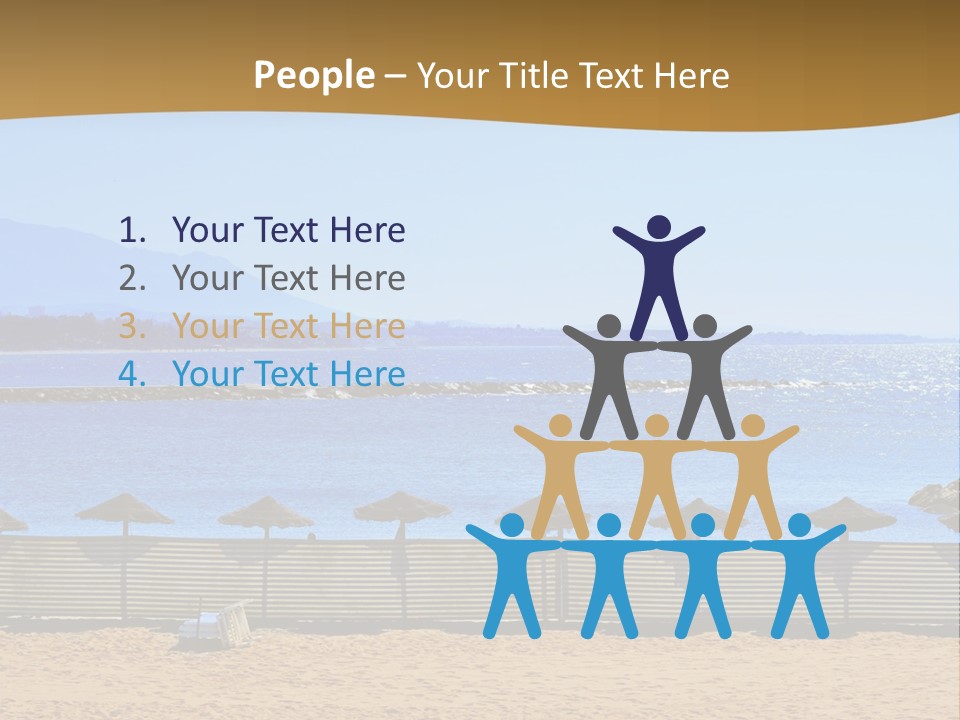Sunbathe Malaga Umbrellas PowerPoint Template