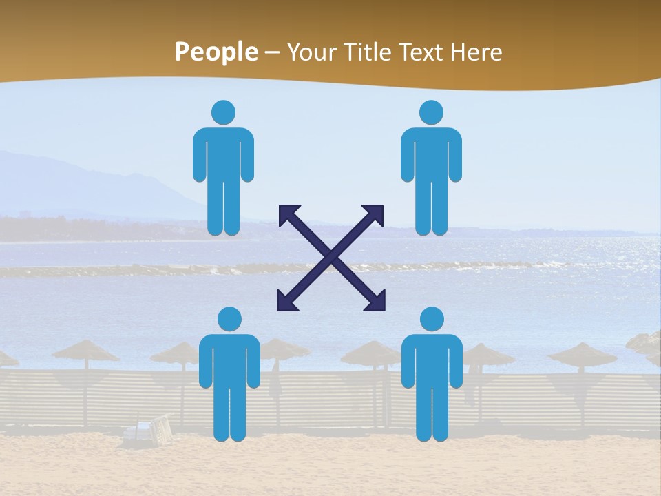 Sunbathe Malaga Umbrellas PowerPoint Template