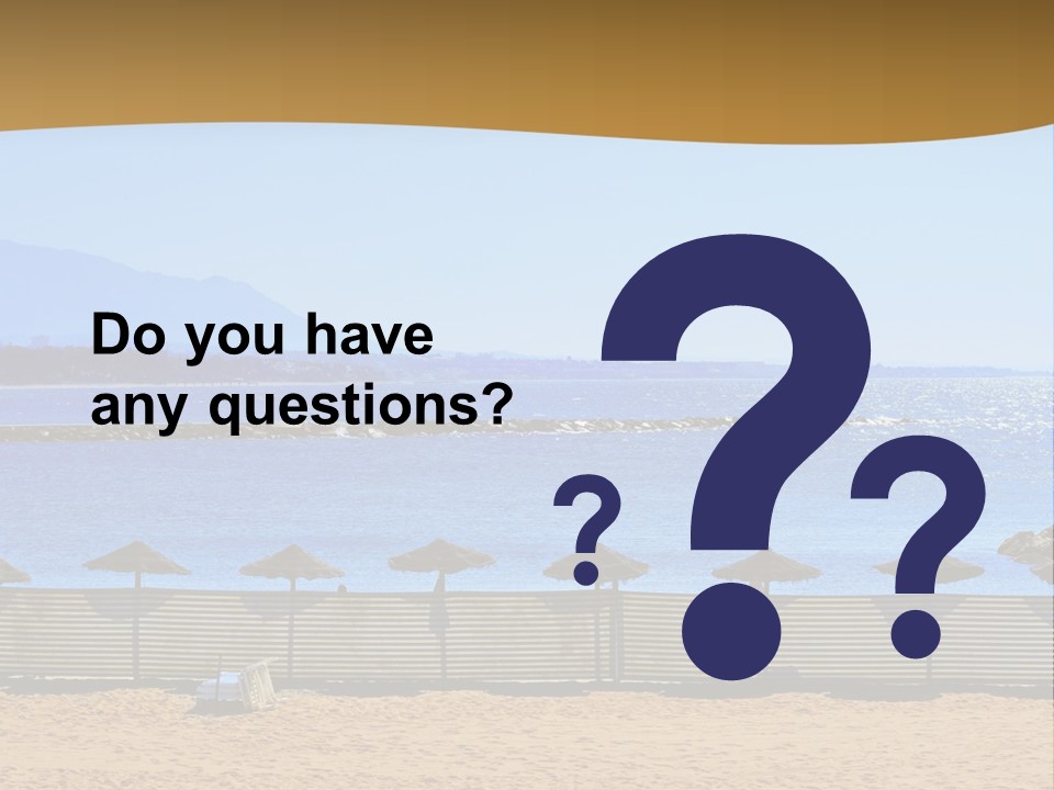 Sunbathe Malaga Umbrellas PowerPoint Template