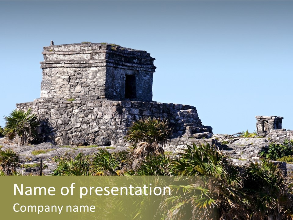 Archeological Site Tulum Building PowerPoint Template