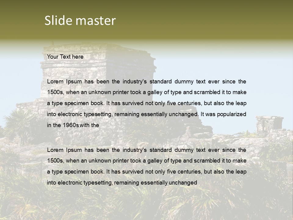 Archeological Site Tulum Building PowerPoint Template