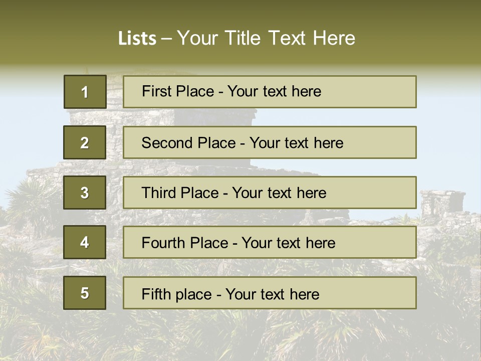 Archeological Site Tulum Building PowerPoint Template