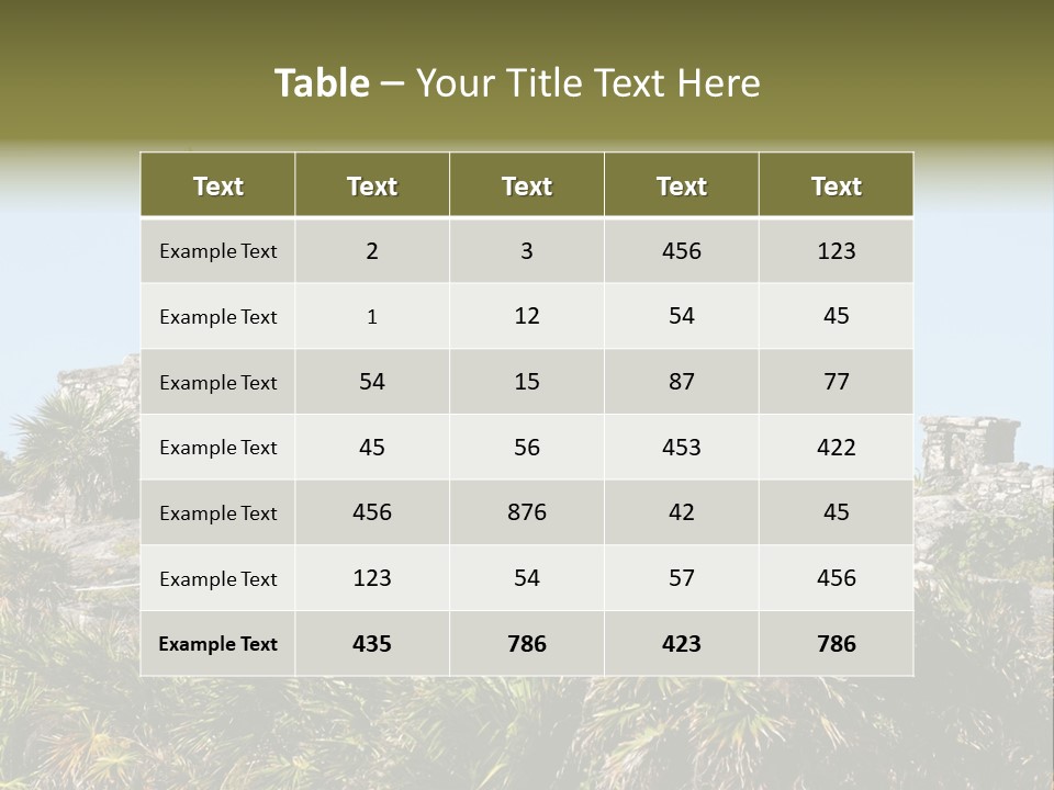 Archeological Site Tulum Building PowerPoint Template
