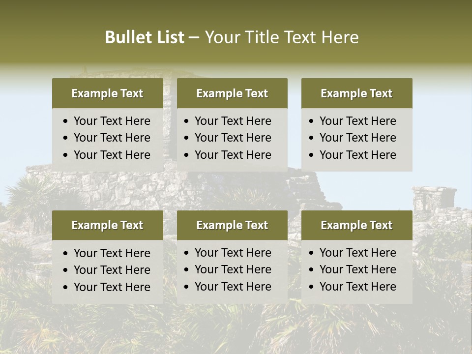 Archeological Site Tulum Building PowerPoint Template