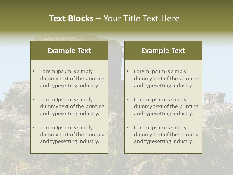 Archeological Site Tulum Building PowerPoint Template