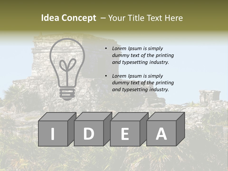 Archeological Site Tulum Building PowerPoint Template