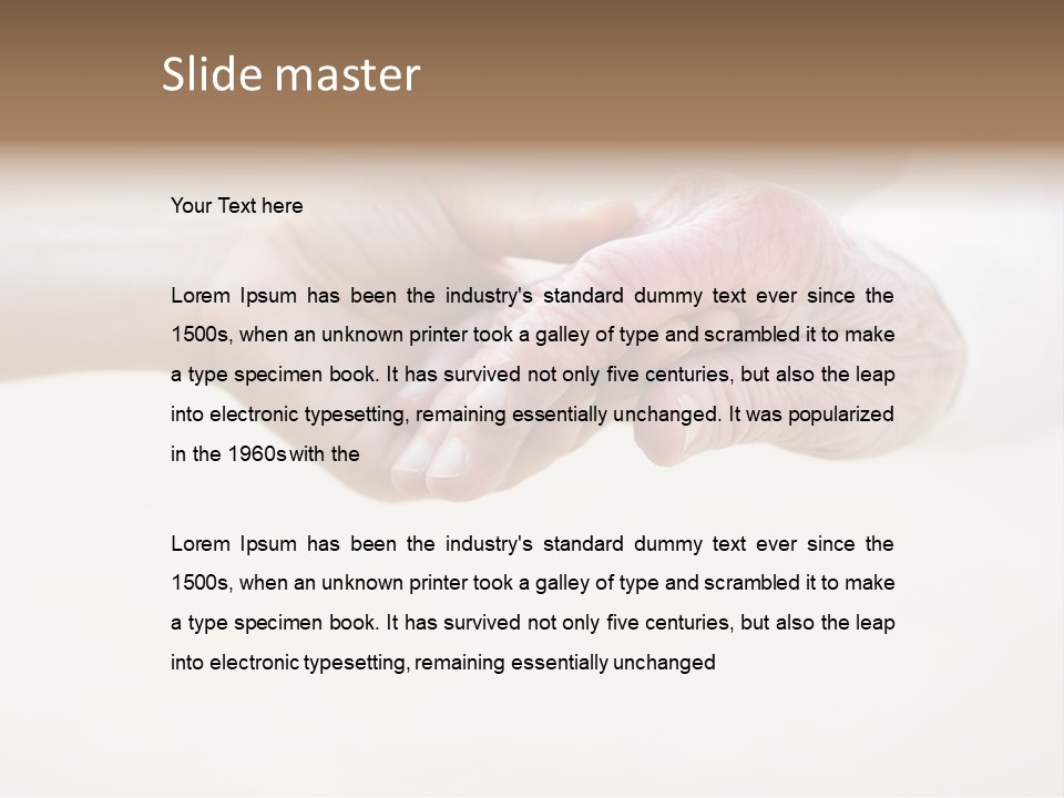 Togetherness Helping Hand Senior PowerPoint Template