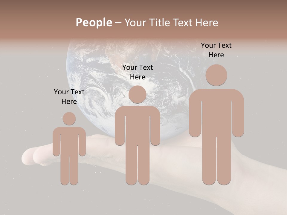 Touching Grandmother White Background PowerPoint Template