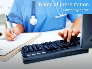 White Women Close Up PowerPoint Template