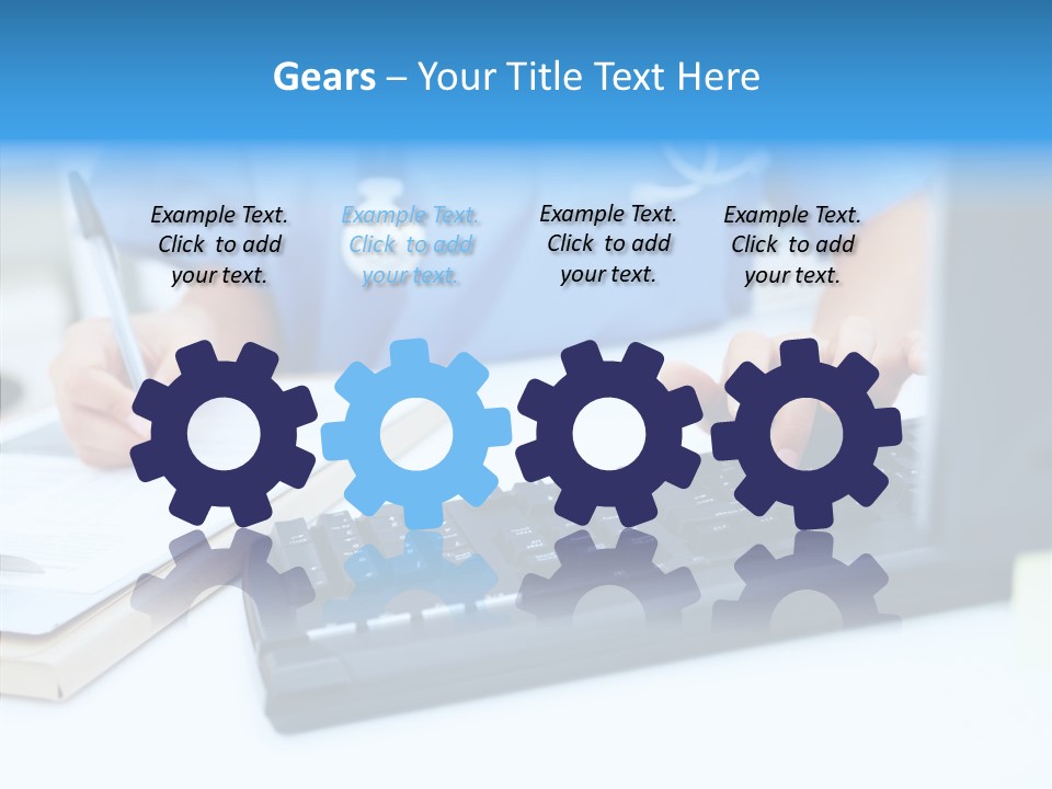 White Women Close Up PowerPoint Template