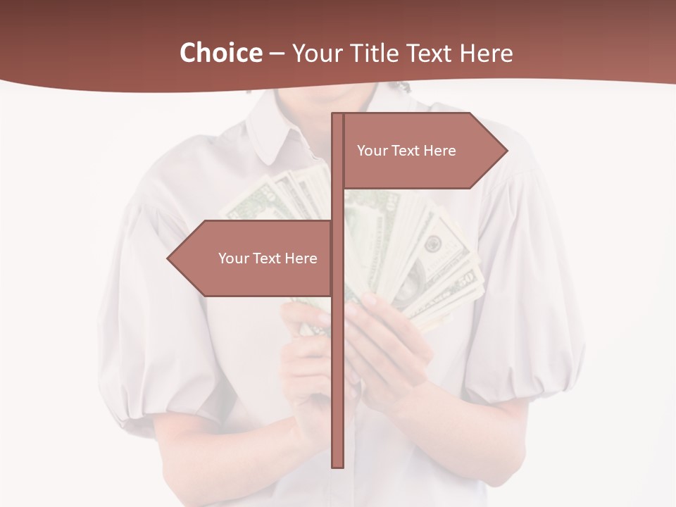Assistance Female Hand PowerPoint Template
