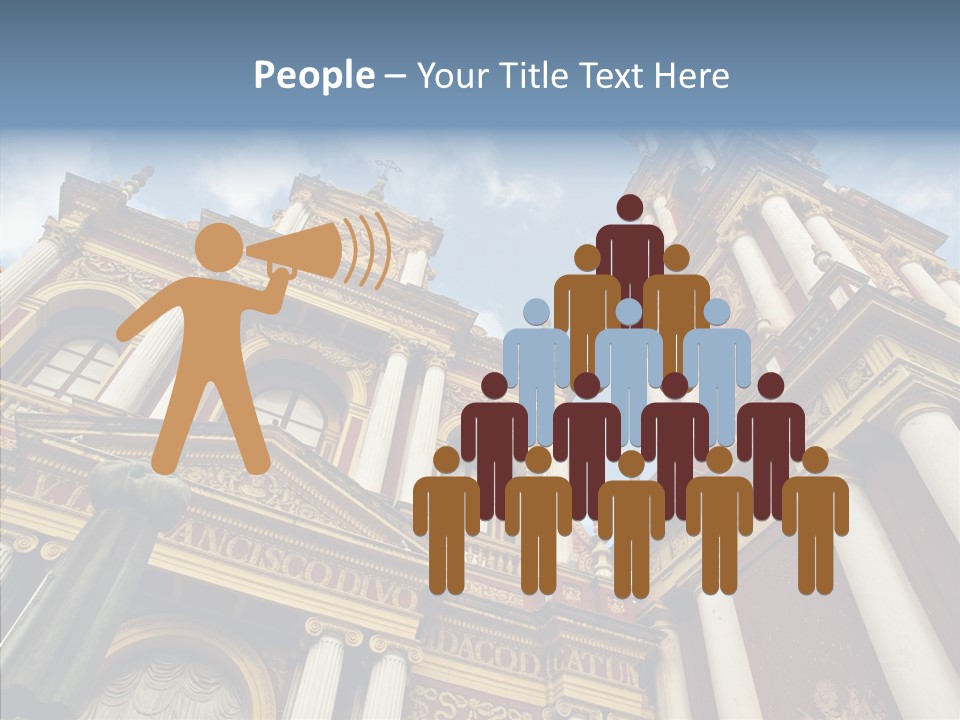 Elderly Touching Young PowerPoint Template