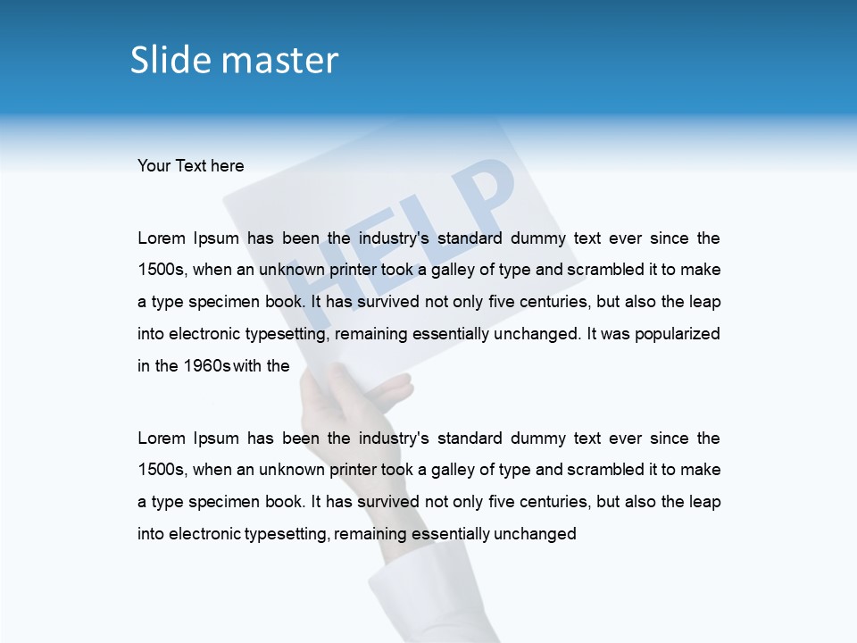 Helping Hand Finger Senior PowerPoint Template