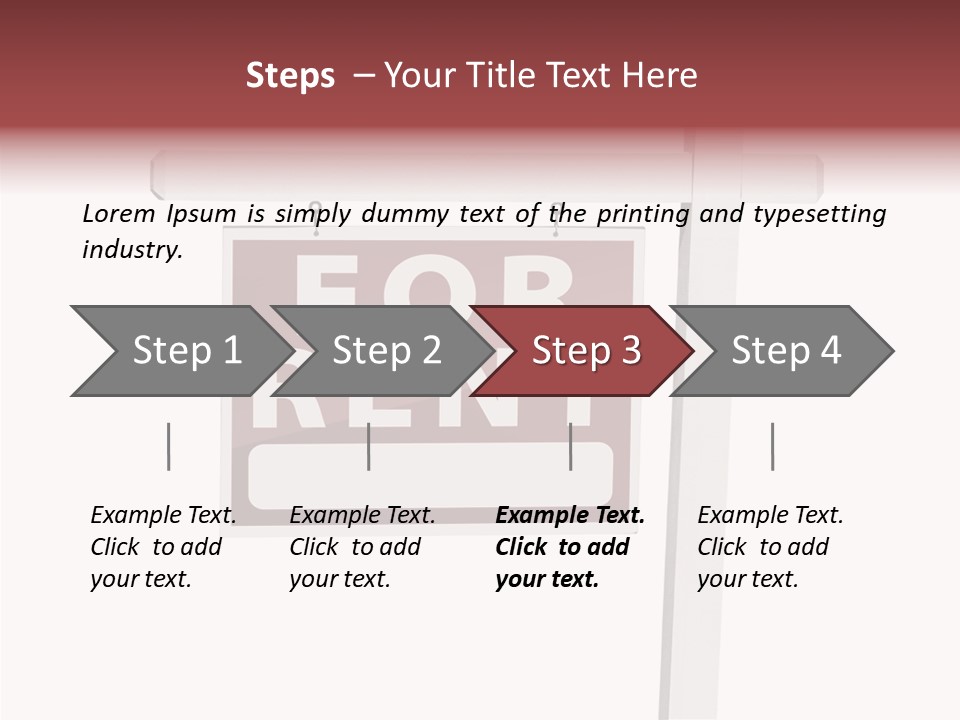 House For Rent For Rent Real Estate Sign PowerPoint Template