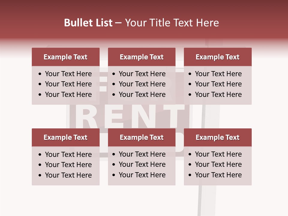 House For Rent For Rent Real Estate Sign PowerPoint Template