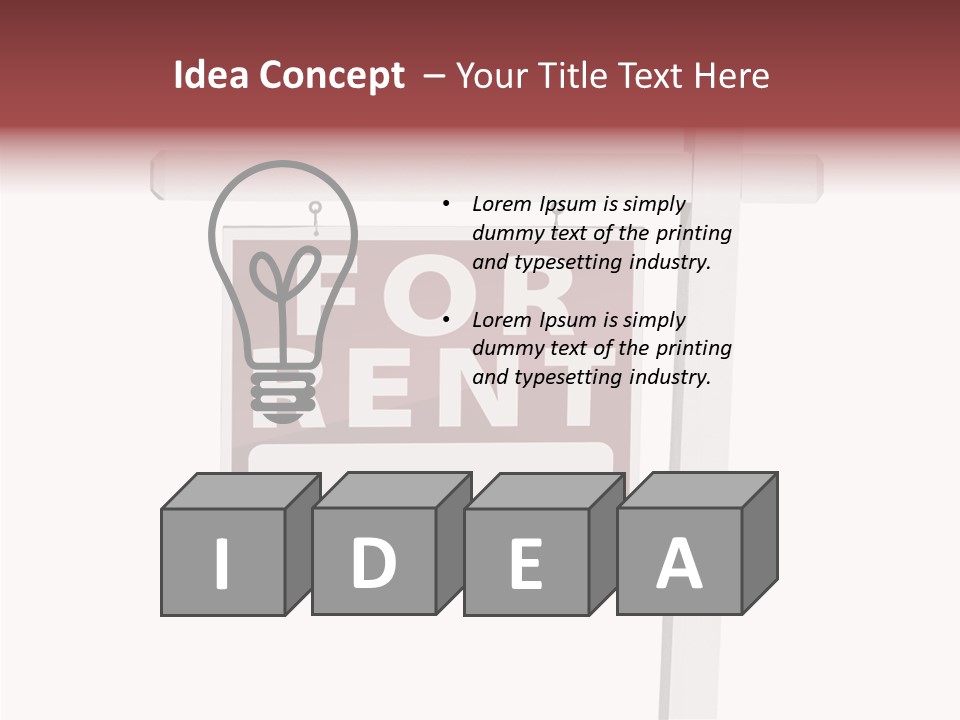 House For Rent For Rent Real Estate Sign PowerPoint Template